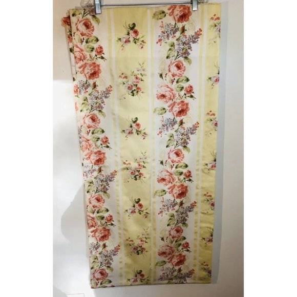 Set 2 Curtain Panels Croscill PRINCESS Rod Pocket 40”x86” Yellow Floral Cottage - Picture 3 of 11